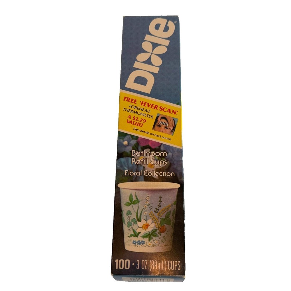 Vtg‎ 80s Dixie Cups 3 oz. Floral Colllection 100 Count Sealed Box Bathroom NOS